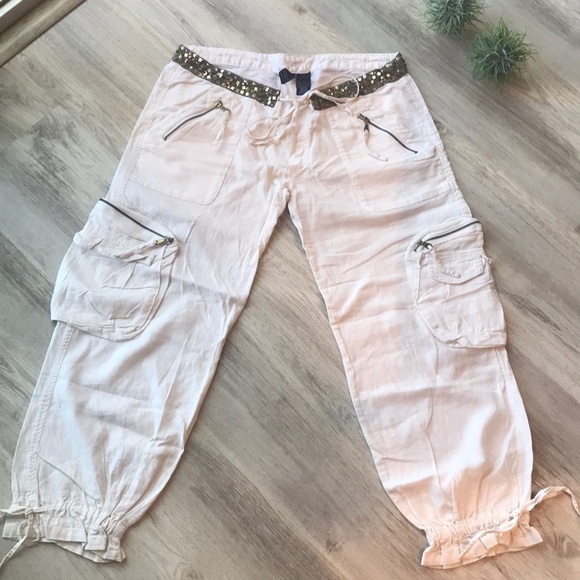 Derek Heart Cargo Linen Pants - Picture 2 of 8